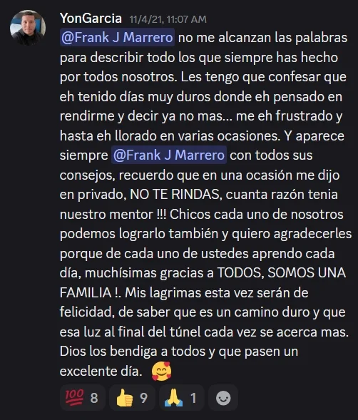 Testimonio de estudiante 4